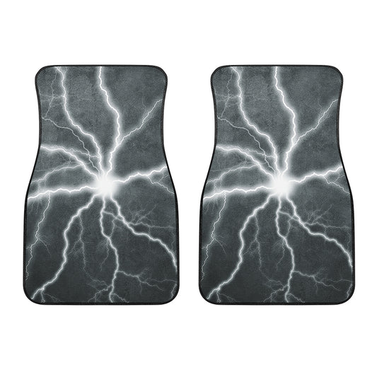White Lightning Print Front Car Floor Mats