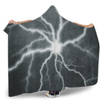 White Lightning Print Hooded Blanket
