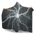 White Lightning Print Hooded Blanket