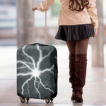 White Lightning Print Luggage Cover