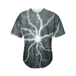 White Lightning Print Men's Baseball Jersey