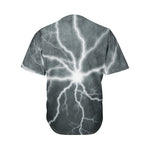 White Lightning Print Men's Baseball Jersey