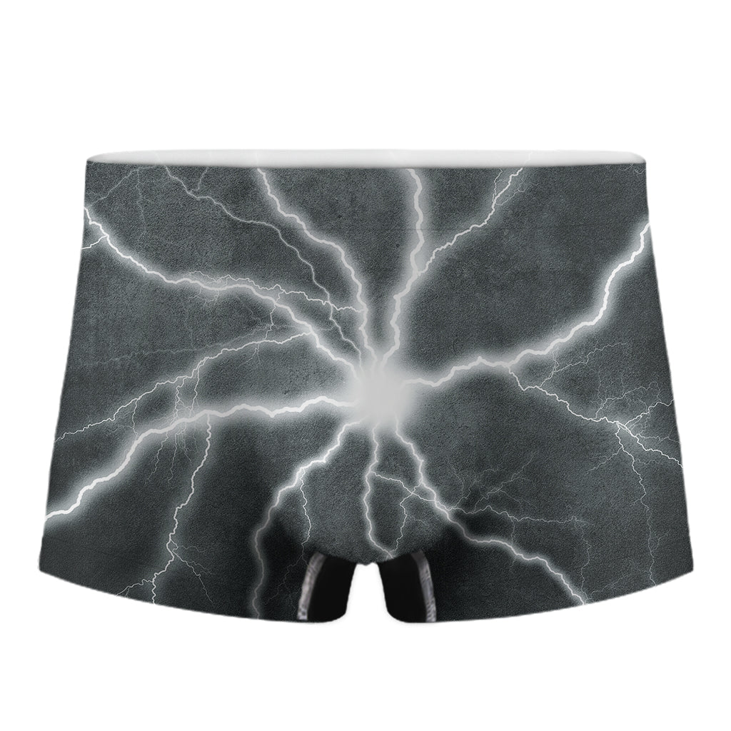 White Lightning Print Men's Boxer Briefs