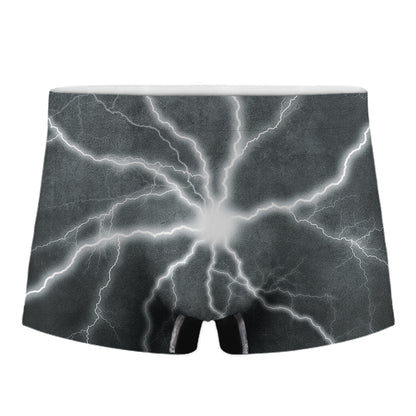 White Lightning Print Men's Boxer Briefs