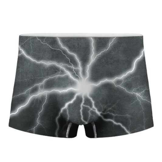 White Lightning Print Men's Boxer Briefs