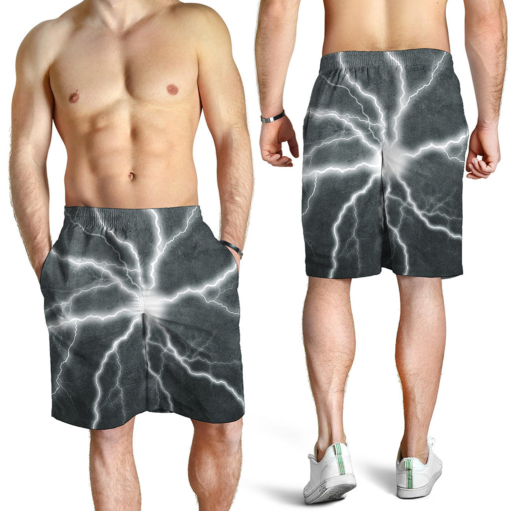 White Lightning Print Men's Shorts