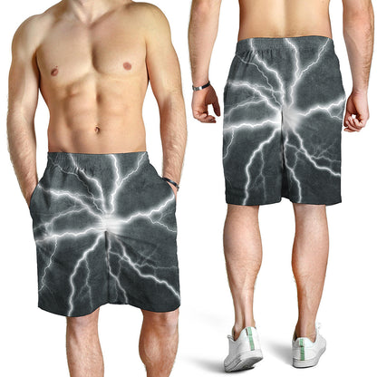 White Lightning Print Men's Shorts