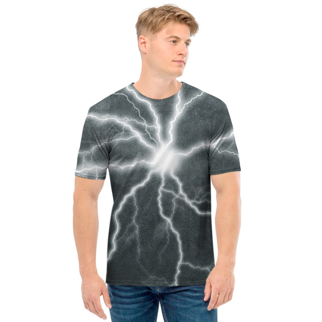 White Lightning Print Men's T-Shirt