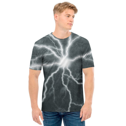 White Lightning Print Men's T-Shirt
