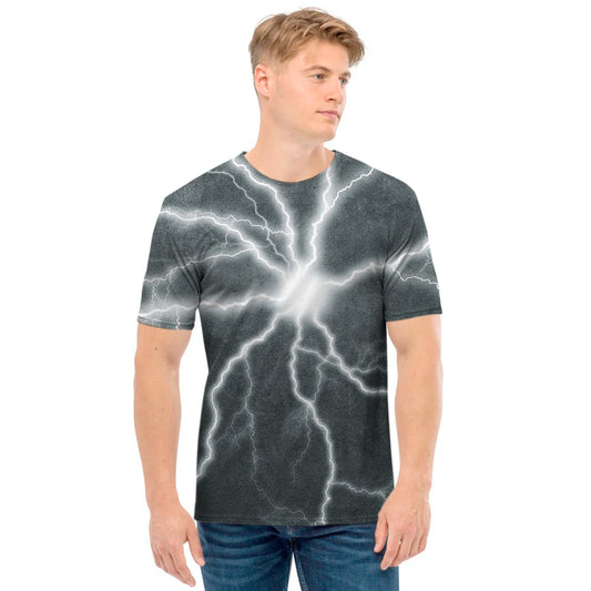 White Lightning Print Men's T-Shirt