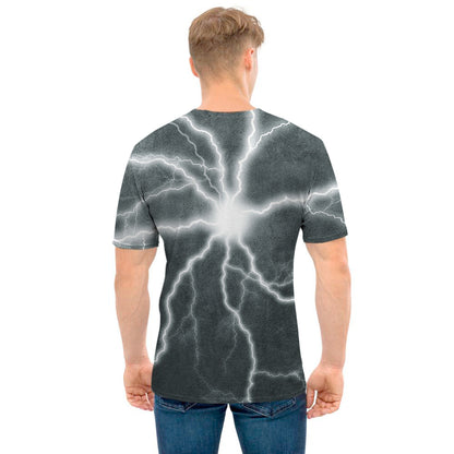 White Lightning Print Men's T-Shirt