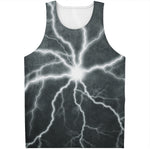 White Lightning Print Men's Tank Top