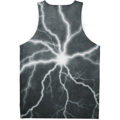 White Lightning Print Men's Tank Top
