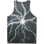 White Lightning Print Men's Tank Top