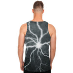 White Lightning Print Men's Tank Top