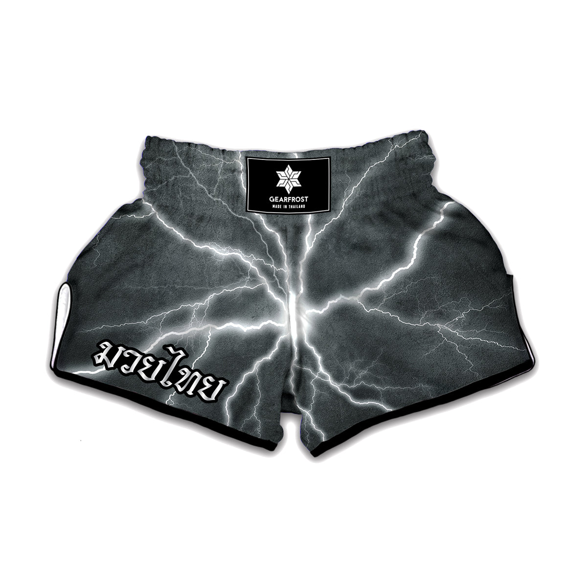 White Lightning Print Muay Thai Boxing Shorts