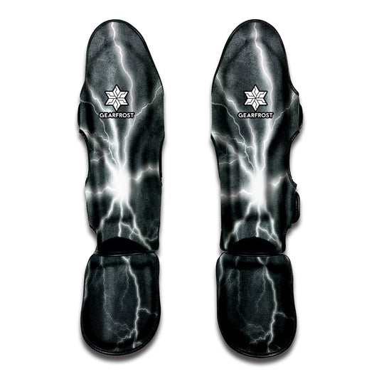 White Lightning Print Muay Thai Shin Guard