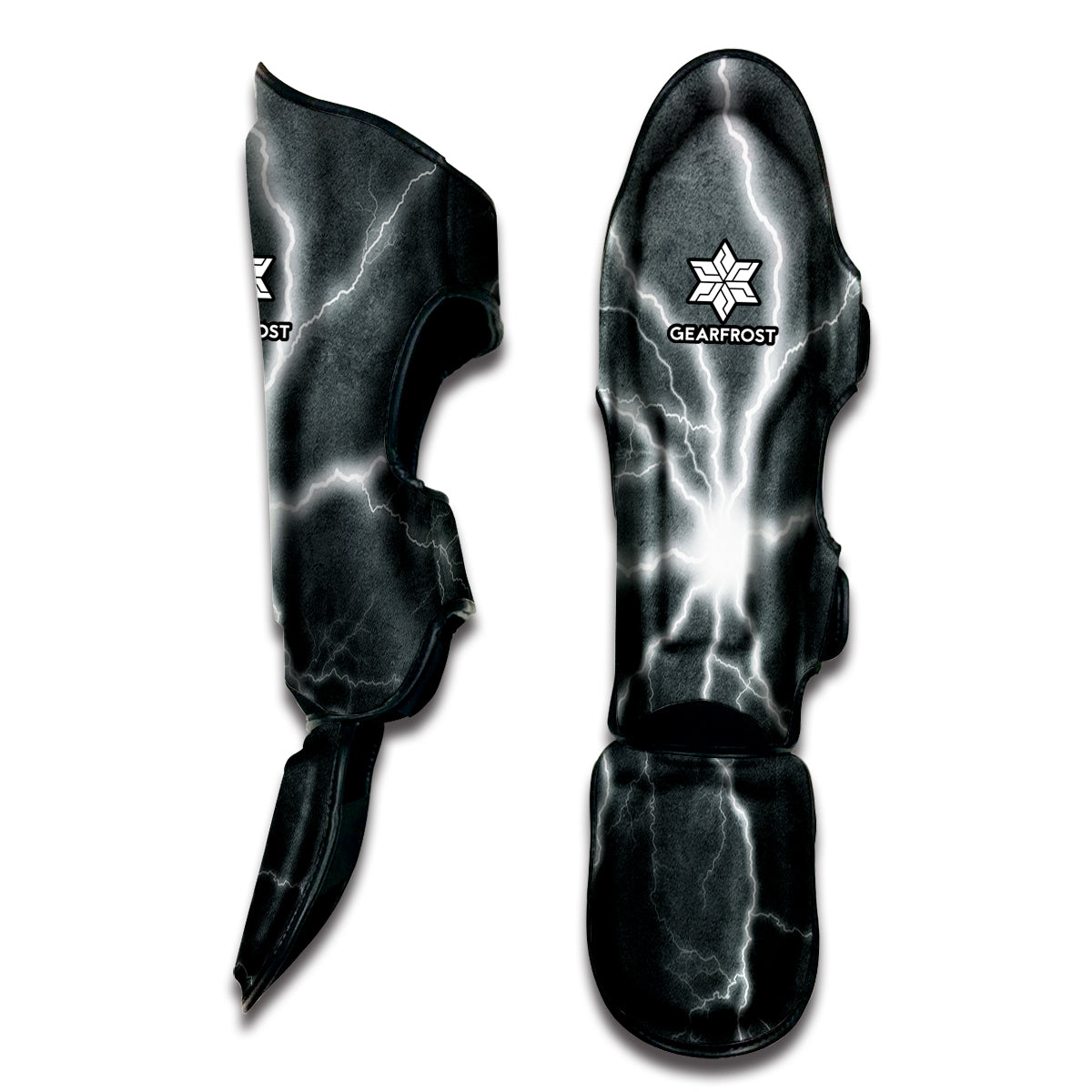 White Lightning Print Muay Thai Shin Guard