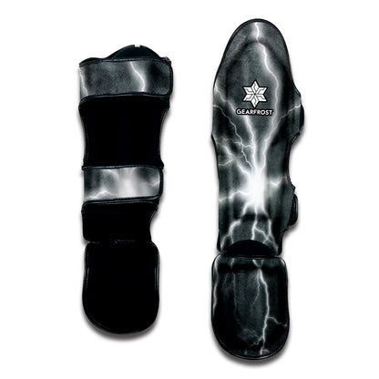 White Lightning Print Muay Thai Shin Guard