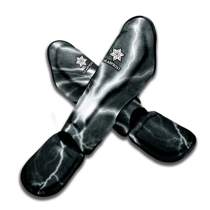 White Lightning Print Muay Thai Shin Guard