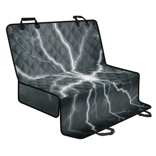 White Lightning Print Pet Car Back Seat Cover