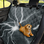 White Lightning Print Pet Car Back Seat Cover