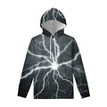 White Lightning Print Pullover Hoodie