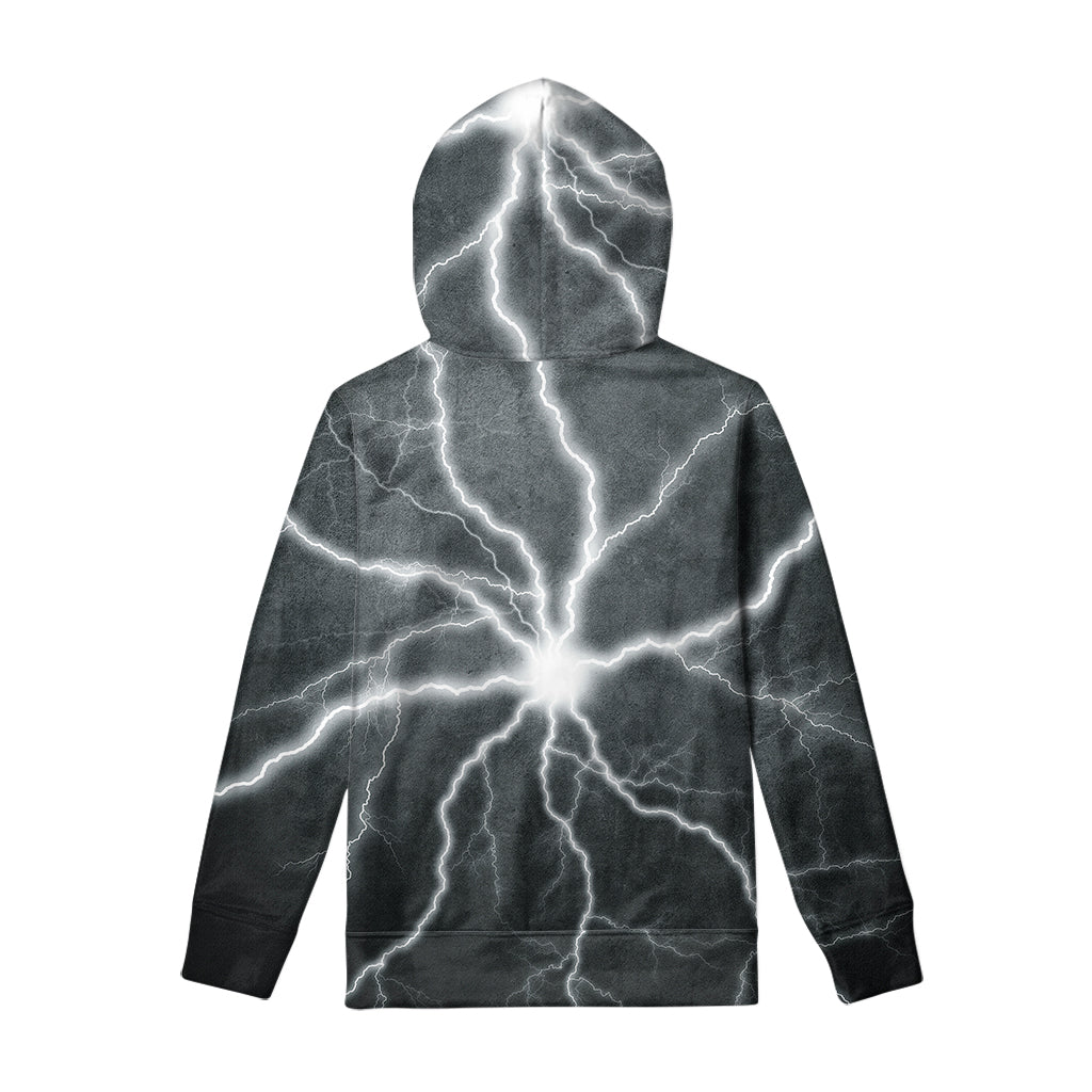 White Lightning Print Pullover Hoodie
