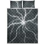 White Lightning Print Quilt Bed Set