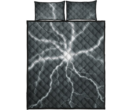 White Lightning Print Quilt Bed Set