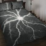 White Lightning Print Quilt Bed Set