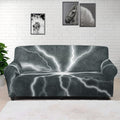 White Lightning Print Sofa Cover