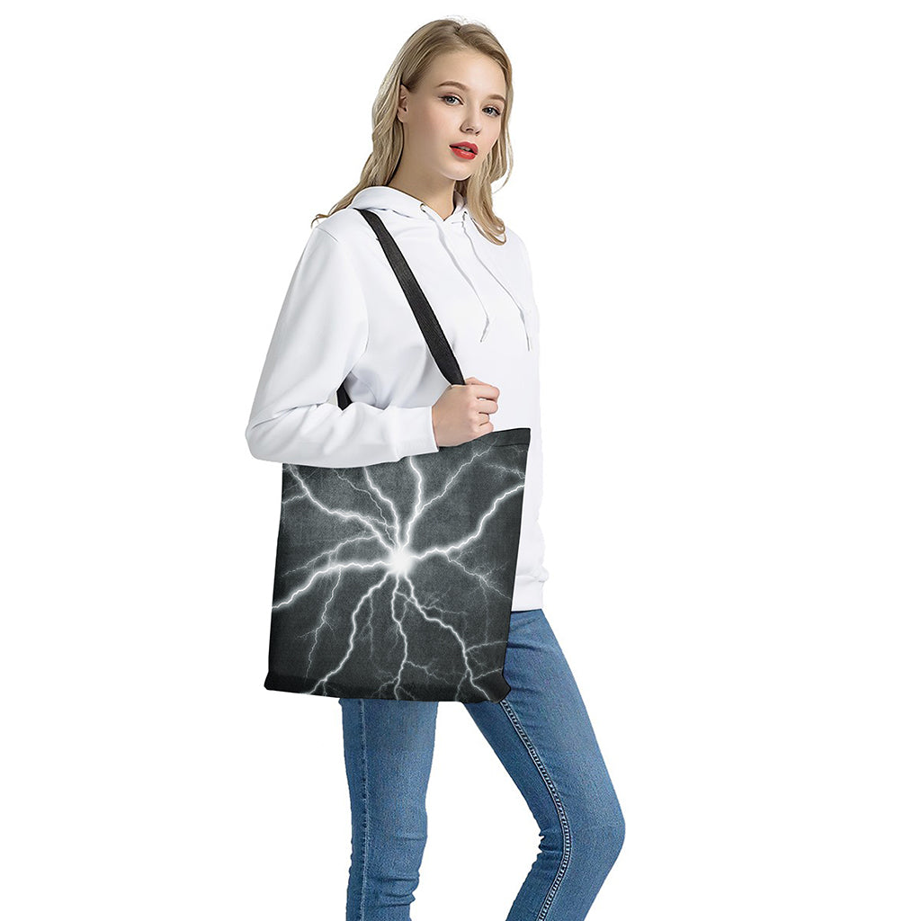 White Lightning Print Tote Bag