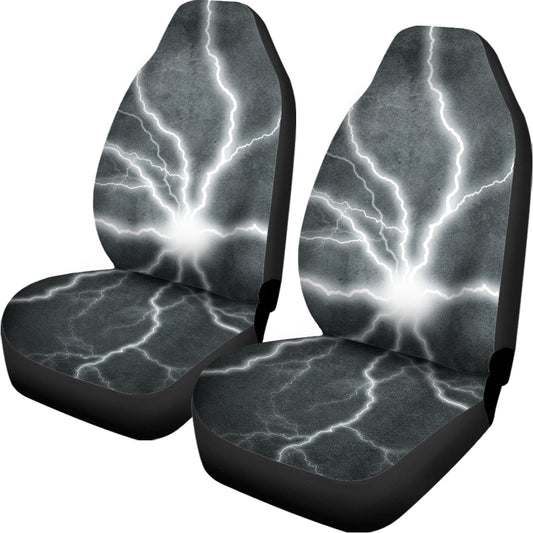 White Lightning Print Universal Fit Car Seat Covers