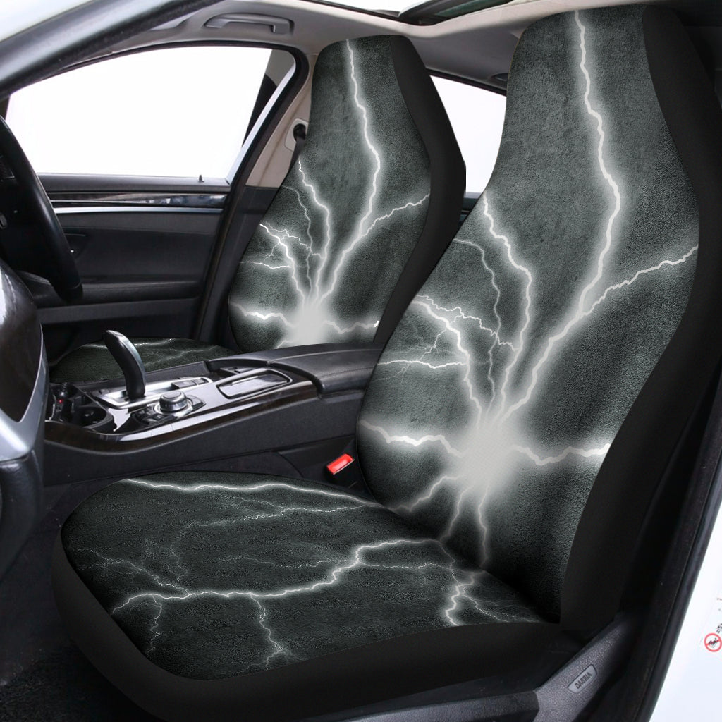 White Lightning Print Universal Fit Car Seat Covers