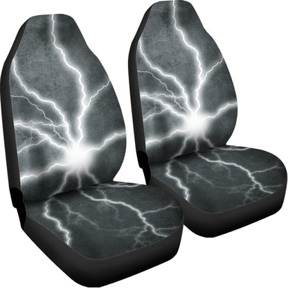 White Lightning Print Universal Fit Car Seat Covers
