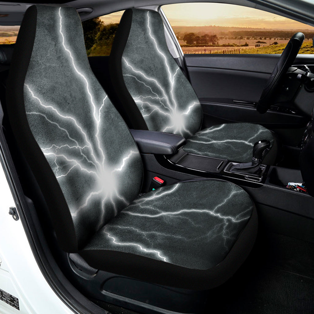 White Lightning Print Universal Fit Car Seat Covers