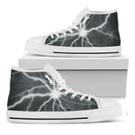 White Lightning Print White High Top Shoes