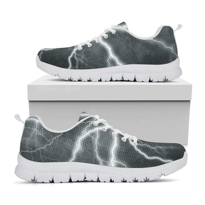 White Lightning Print White Sneakers