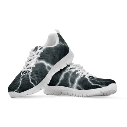 White Lightning Print White Sneakers