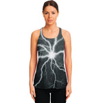White Lightning Print Women's Racerback Tank Top