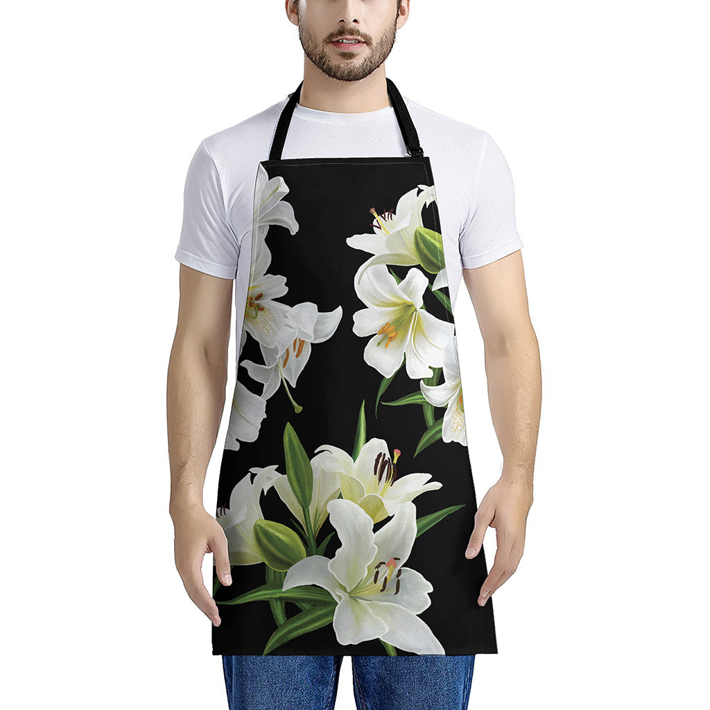 White Lily Print Apron