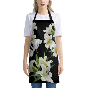 White Lily Print Apron