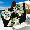White Lily Print Beach Sarong Wrap