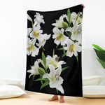 White Lily Print Blanket