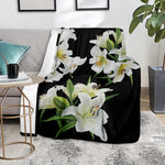 White Lily Print Blanket