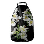 White Lily Print Car Seat Organizers