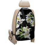 White Lily Print Car Seat Organizers