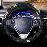 White Lily Print Car Steering Wheel Cover