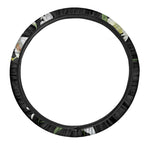 White Lily Print Car Steering Wheel Cover